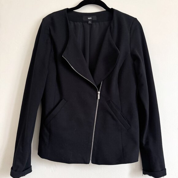 Mossimo Supply Co. Jackets & Blazers - Mossimo Moto Zip Knit Fabric Blazer Jacket, Black, Size Small